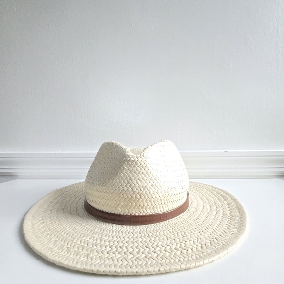 New Rag & Bone Leather Band Packable Fedora Straw Hat Small main image 4